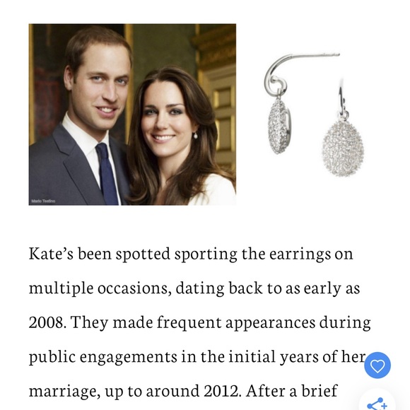 Excellent Condition Links of London Hope Eggs Earrings Kate Middleton Engagement - Picture 3 of 4
